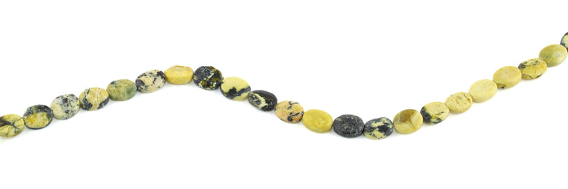 8x10MM Yellow Turtle Jasper Puffy Oval Gemstone Beads