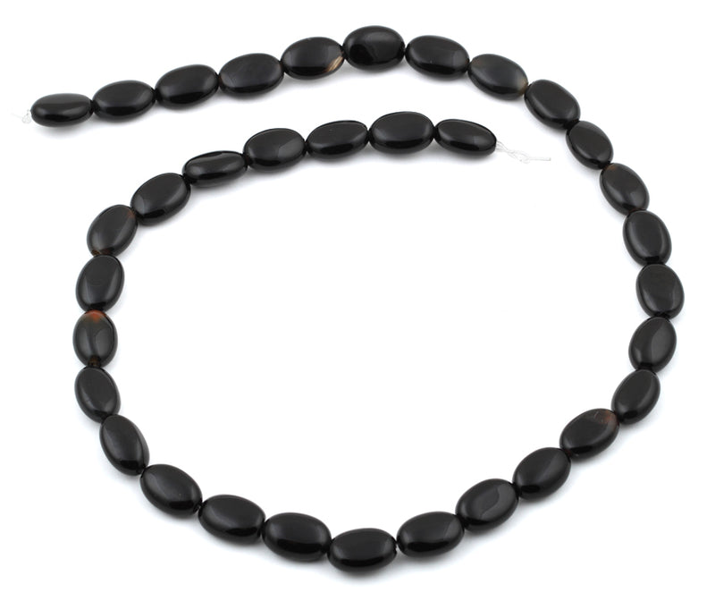 8x12MM Black Onyx Oval Gemstone Beads