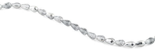 8x12mm Grey Drop Faceted Crystal Beads
