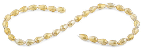 8x12mm Orange Drop Faceted Crystal Beads