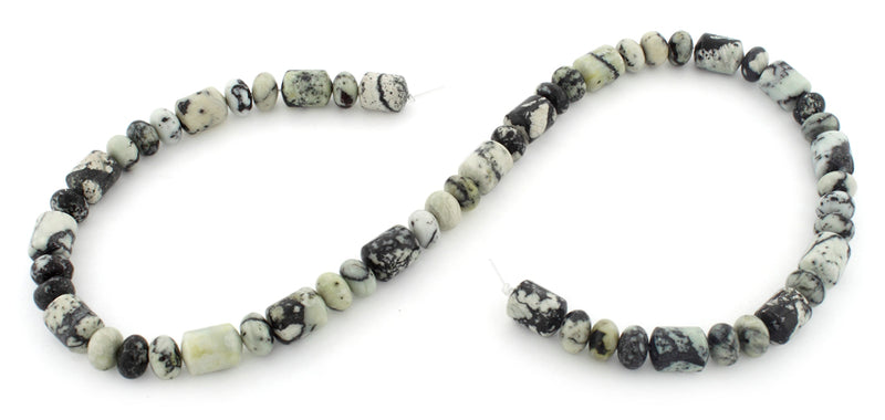 8x12mm Plain Rondelle/Capsule White Turquoise Jasper Gem Stone Beads