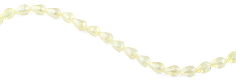 8x12mm Yellow Drop Faceted Crystal Beads