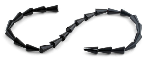 8x16mm Black Cone Faceted Crystal Beads