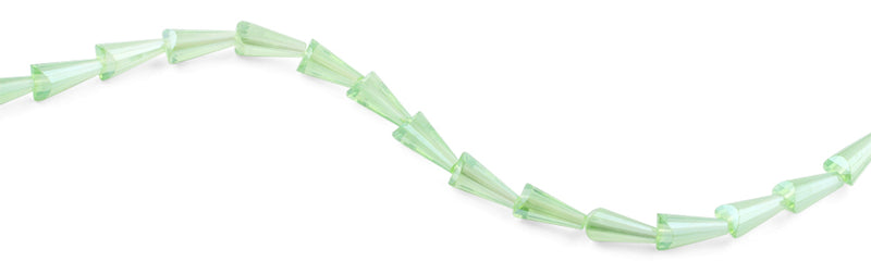 8x16mm Green Cone Faceted Crystal Beads