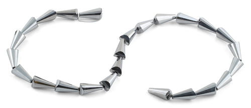 8x16mm Grey Cone Faceted Crystal Beads