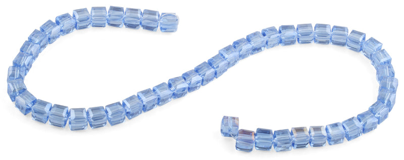 8x8mm Blue Faceted Crystal Beads