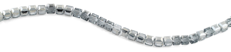 8x8mm Grey Square Faceted Crystal Beads
