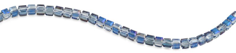 8x8mm Navy Blue Square Faceted Crystal Beads