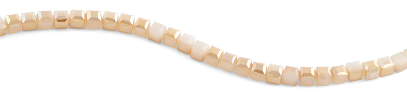 8x8mm Peach Square Faceted Crystal Beads