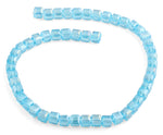 8x8mm Teal Square Faceted Crystal Beads