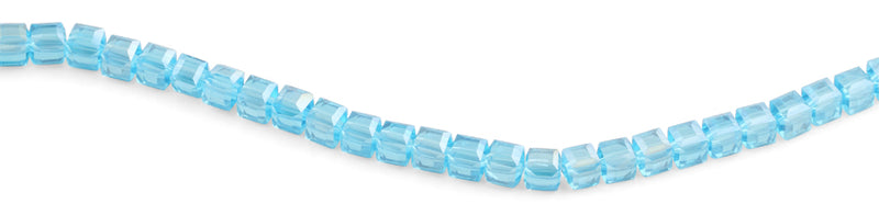 8x8mm Teal Square Faceted Crystal Beads
