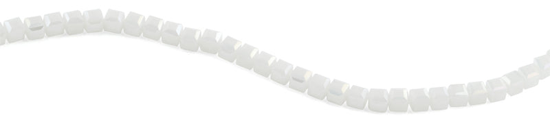 8x8mm White Square Faceted Crystal Beads