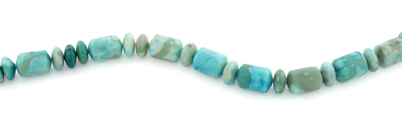 9mm Tube & Rondelle Dyed Turquoise Jasper Gem Stone Beads