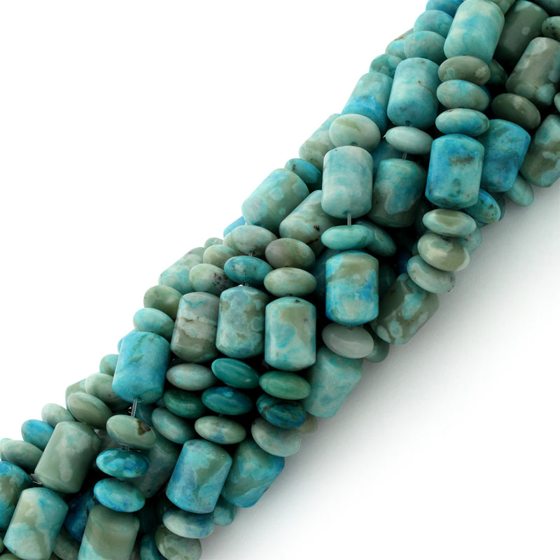 9mm Tube & Rondelle Dyed Turquoise Jasper Gem Stone Beads
