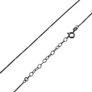 Black Rhodium Sterling Silver 16" Box Chain 0.8MM with Extension