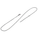 Black Rhodium Sterling Silver 16" Box Chain 0.8MM with Extension