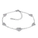 Sterling Silver CZ Heart Bracelet
