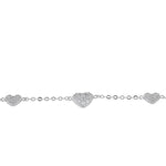 Sterling Silver CZ Heart Bracelet