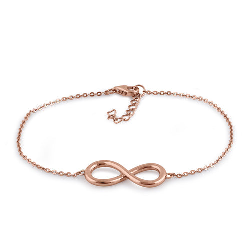 Sterling Silver Rose Gold Plated Infinity Bracelet