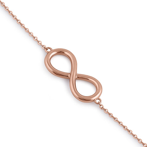 Sterling Silver Rose Gold Plated Infinity Bracelet