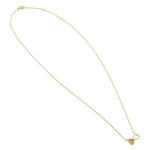 Solid 14K Yellow Gold Double Heart Diamond Necklace