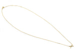 Solid 14K Yellow Gold X Shaped Knot Diamond Necklace