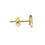 Solid 14K Yellow Gold Bow Diamond Earrings