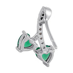 Sterling Silver Cherry Hearts Emerald CZ Earrings