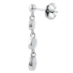 Sterling Silver White Lab Opal Round Dangle Earrings