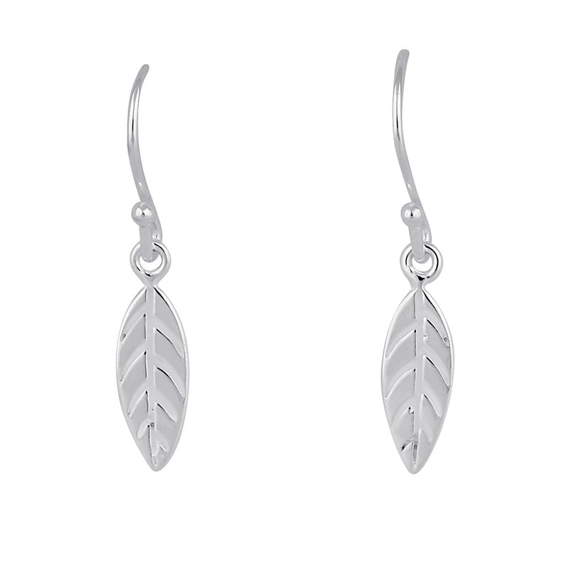 Sterling Silver Dangling Leaf Earrings