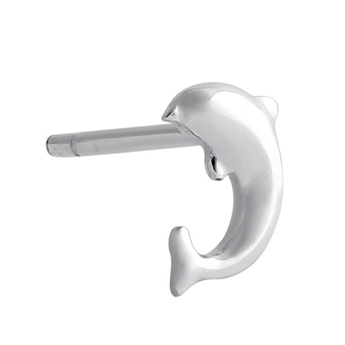 Sterling Silver Dainty Dolphin Stud Earrings