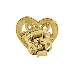 Solid 14K Yellow Gold Heart Ruby & Clear Round CZ Earrings