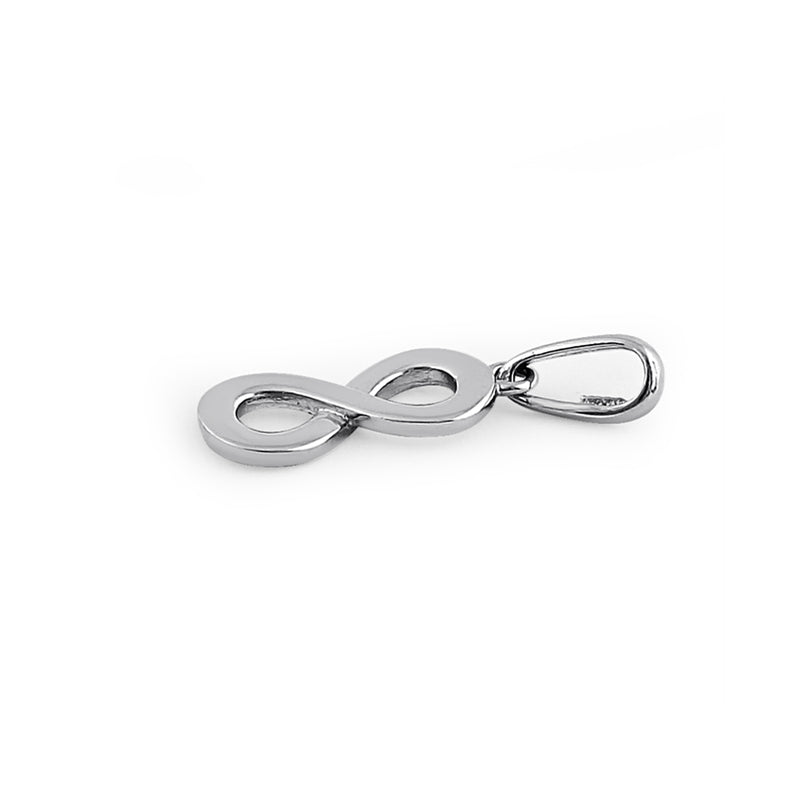 Solid 14K White Gold Infinity Pendant