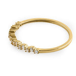 Solid 14k Yellow Gold Simple Cluster Round Clear CZ Ring