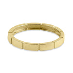 Solid 14K Yellow Gold Brick Band