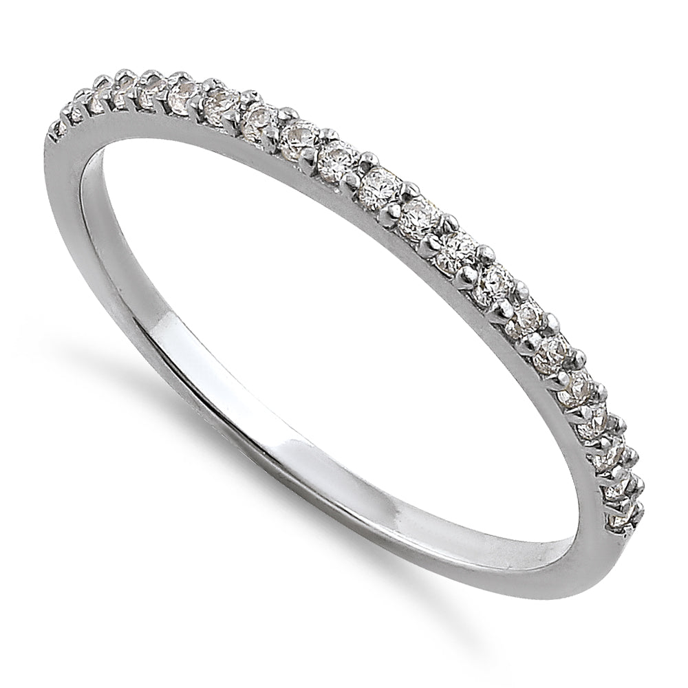 27▢ベルファスト クラダリングの誓いVer. IY0723-1 Solid 14K White Gold Round Cut Half Eternity CZ Ring