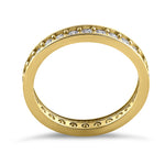Solid 14K Yellow Gold Channel Eternity CZ Ring