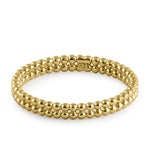 Solid 14K Yellow Gold Stacked Bead Ring
