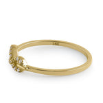 Solid 14K Yellow Gold Trendy Infinity CZ Ring