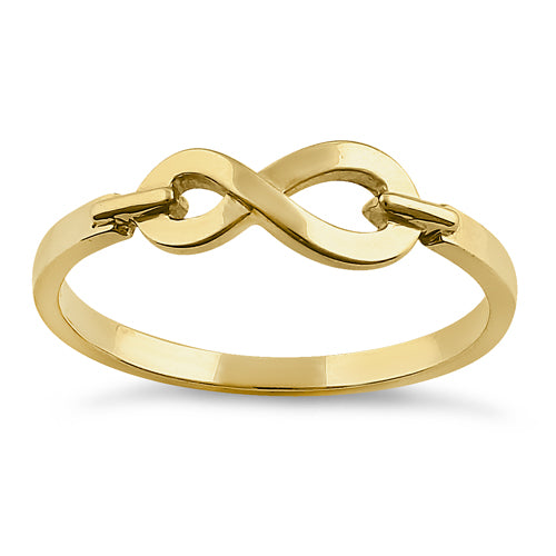 Solid 14K Yellow Gold Infinity Promise Ring
