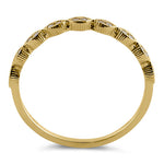 Solid 14K Yellow Gold Thin Half Eternity CZ Ring