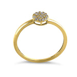 Solid 14K Yellow Gold Round Cluster CZ Ring