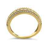 Solid 14K Yellow Gold Channel Princess Cut CZ Ring