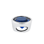 Sterling Silver Round Blue Spinel CZ Pendant