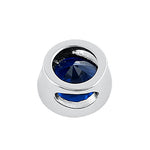 Sterling Silver Round Blue Spinel CZ Pendant