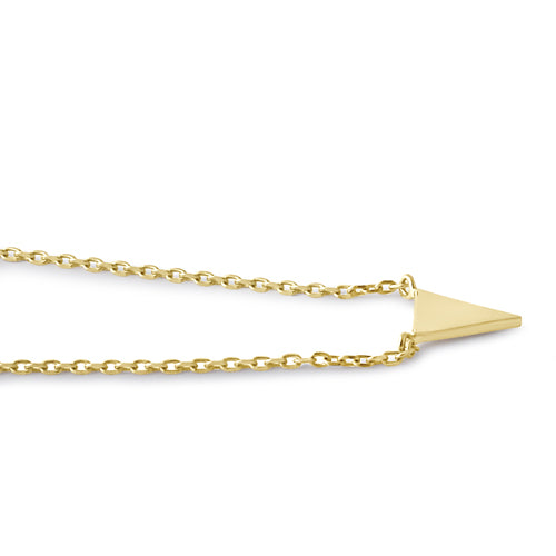 Solid 14K Yellow Gold Triangle Necklace