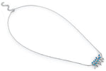 Sterling Silver Blue Opal Trendy Leaf Necklace