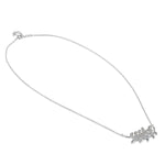 Sterling Silver Mother of Pearl Trendy Leaf Necklace