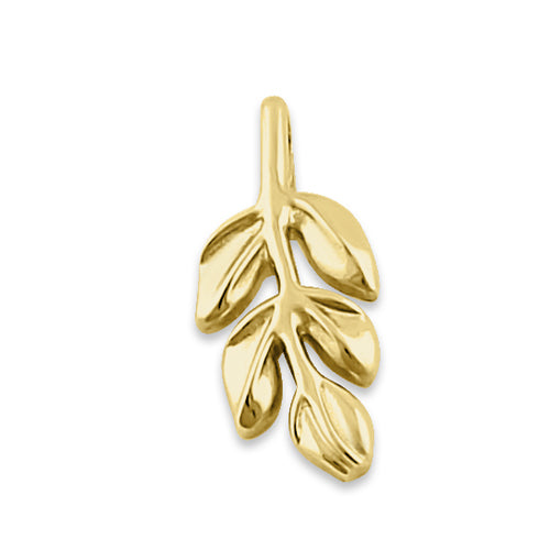 Solid 14K Yellow Gold Branch Pendant