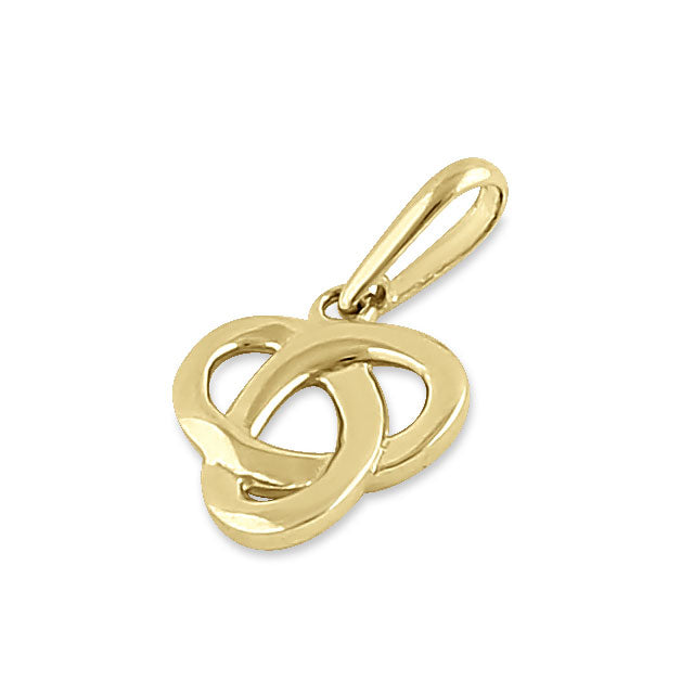 Solid 14K Yellow Gold Round Triquetra Pendant